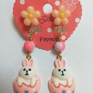 うさぎのイヤリング デコパーツ