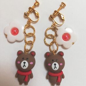 くまさんイヤリング デコパーツ