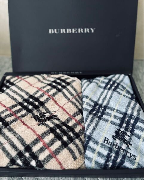 新品未使用BURBERRY バーバリーチェック柄バス・フェイスタオルセット