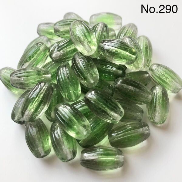 No.290 チェコビーズ バレル 約13×7mm 40個 ブラックダイヤモンド×オリビン