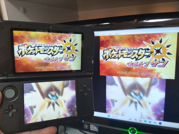 ゲーム実況 3DSLL 『キャプチャー機能付き』ブラック 本体 偽トロ 本体 PCとの接続用ケーブル ★保証有★★