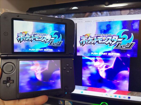美品 ゲーム実況 3DSLL 『キャプチャー機能付き』ブラック 偽トロ 本体 PCとの接続用ケーブル ★保証有★03