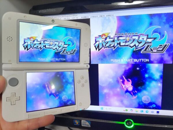 ゲーム実況 3DSLL 『キャプチャー機能付き』ホワイト本体 偽トロ 本体 PCとの接続用ケーブル ★保証有★