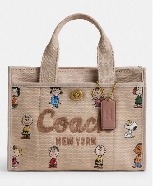 【COACH X PEANUTS】CBH43 スヌーピー カーゴ トート バッグ ベージュ