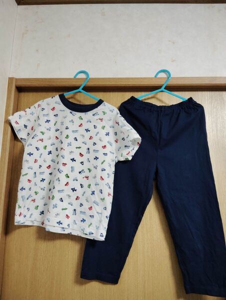 ファミリア familiar パジャマ120cm 半袖Tシャツ ロングパンツ 乗り物柄 綿100% 男の子 子供服 キッズ