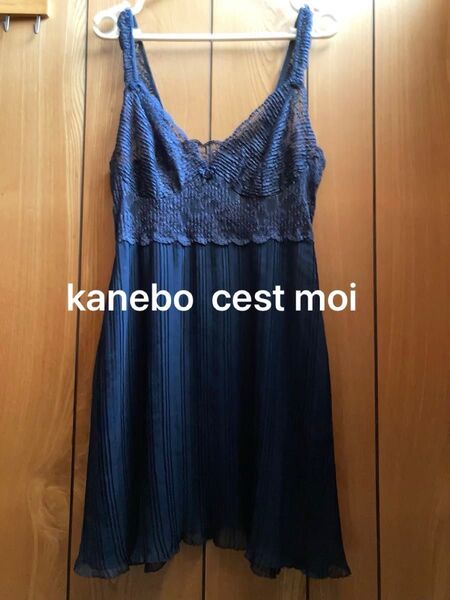 カネボウ セモア cest moi ネイビー スリップ レース ベビードール キャミソール