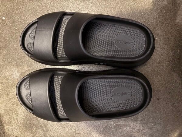 【美品】元値¥11880 OOFOS OOYEA 25cm ウーフォス ウーヤー サンダル 黒 ブラック