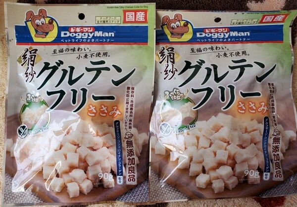 ドギーマン グルテンフリー ささみ 絹紗 90g×2袋 国産 無添加(保存料・合成着色料・発色剤・酸化防止剤) 未開封 犬 おやつ