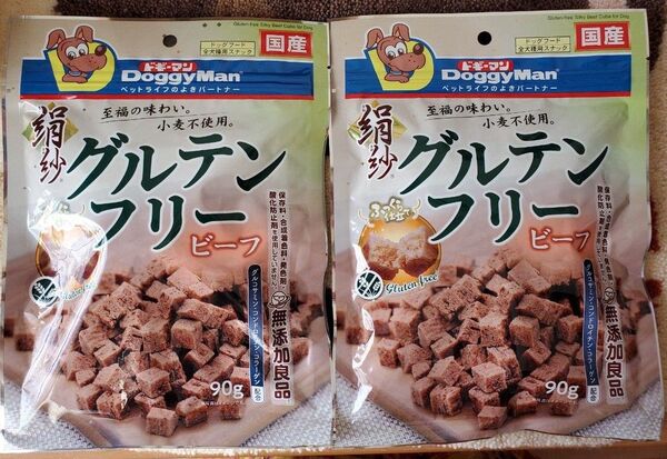 ドギーマン グルテンフリー ビーフ 絹紗 90g×2袋 国産 無添加(保存料・合成着色料・発色剤・酸化防止剤) 未開封