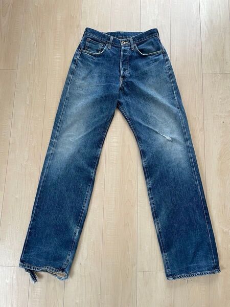 洗濯済み★古着★アメカジ★EDWIN★エドウィン505【赤耳】w30L34【オレンジタブ】