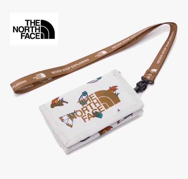 THE NORTH FACE ノースフェイス キッズウォレット 財布 ネックストラップ付 アイボリー色 海外限定