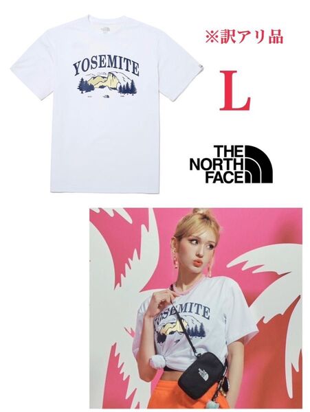 訳アリ THE NORTH FACE ノースフェイス ヨセミテ ラウンドTシャツ メンズ レディース 半袖ホワイト L 海外限定