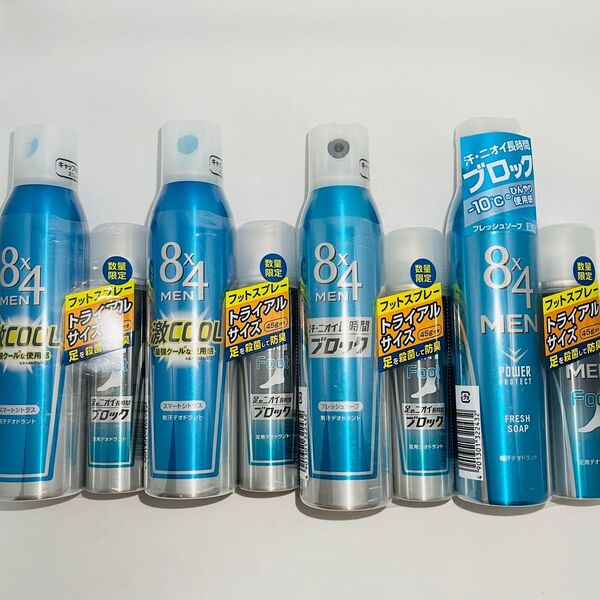 花王 8×4 MEN エイトフォーメン 制汗デオドラント スプレー 135g × 4本 & フットスプレー 45g 4本付 制汗剤