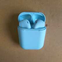 ◎クリア音質 両耳対応 MACARON ワイヤレスイヤホン Bluetooth5.0 ブルー_画像2