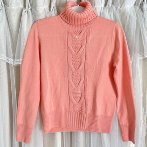 Courreges クレージュ タートルニット コーラルピンク 9R S~M
