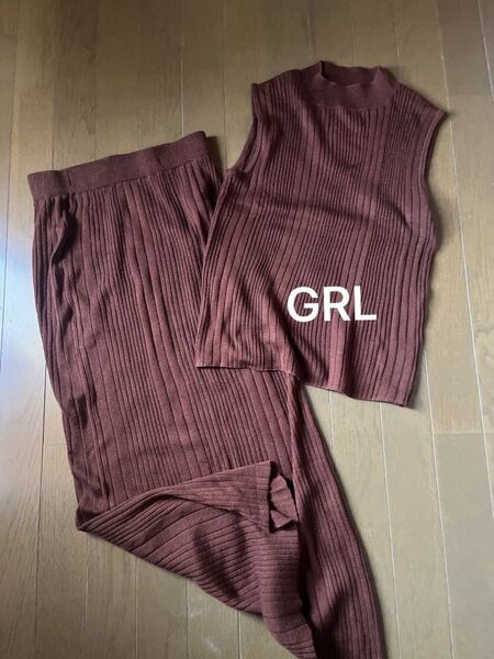 ニット ノースリーブ セットアップ グレイル L