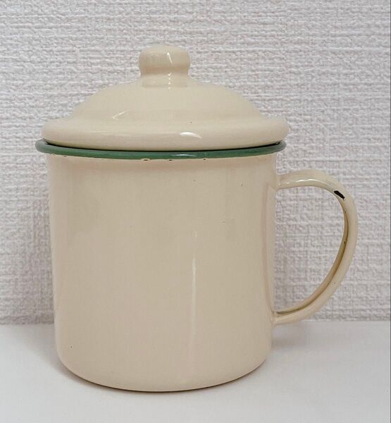 ホーローマグカップ蓋つき コップ マグカップ アンティーク レトロ