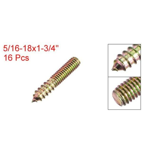 5/16-18x1-3/4\\" ハンガーボルト 16個 ダブルエンドスクリュー DIY