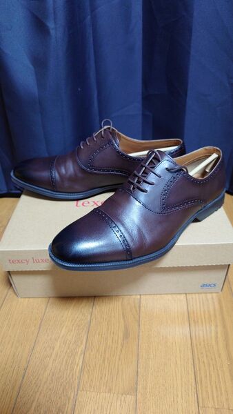 texcy luxe TU-7713S 革靴 ビジネスシューズ ブラウン 26.5cm 中古