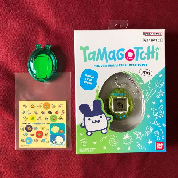 Original Tamagotchi たまごっち グリーングリッター ケース付 バンダイ GEN2 オリジナルたまごっち
