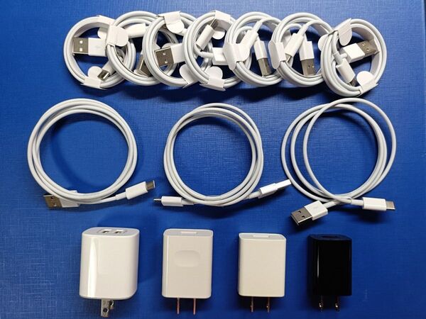 Type-A to Type-Cケーブル(1M)10本 + 充電器4個セット