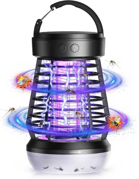 電撃殺虫灯 ブラック アウトドア 蚊取り器