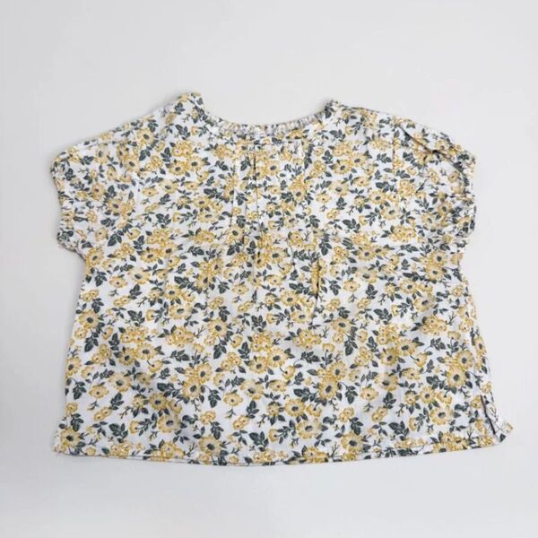 【100cm】しまむら juo 小花柄 タックブラウスTシャツ カットソー トップス 半袖 子供服 夏服 保育園着
