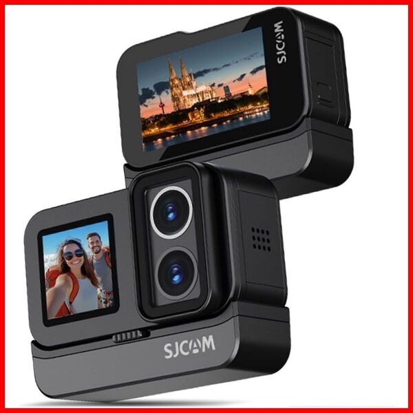 【特価未使用品!】SJCAM SJ20 4Kデュアルレンズ アクションカメラ 6軸手ブレ補正 30M防水 64GBカード付