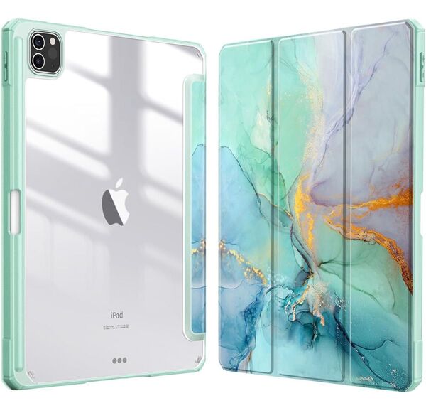 iPad11インチケース☆Apple Pencil 収納可能 ワイヤレス充電対応 三つ折スタンド☆軽量 薄型 傷つけ防止保護ケース