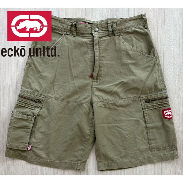エコーアンリミテッド ECKO UNLTD カーゴショーツ ハーフパンツ カーキ 34 Y2K B系