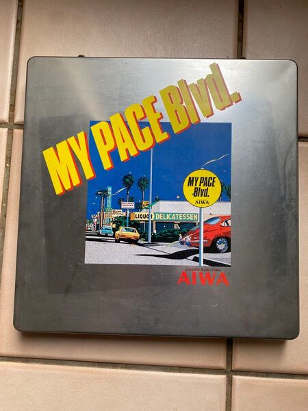 《鈴木英人画》「AIWA MY PAGE Blvd.」LP用缶ケース 山下達郎 イラストレーション 80年代レトロビンテージ