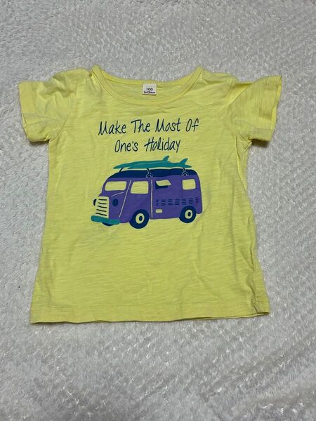 キムラタン ラキエーベ 半袖Tシャツ 100 男の子 乗り物 車 バス 黄色