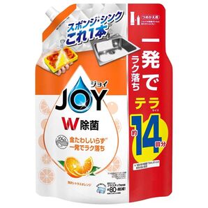 あぶらとり紙付き(2分の1) P&G JOY W除菌 詰替 1810ml 大容量 贅沢シトラスオレンジの香り