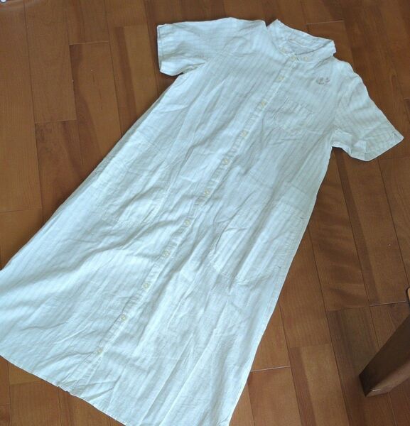 GRASS PLUS NOTE ストライプ柄シャツワンピース レディース