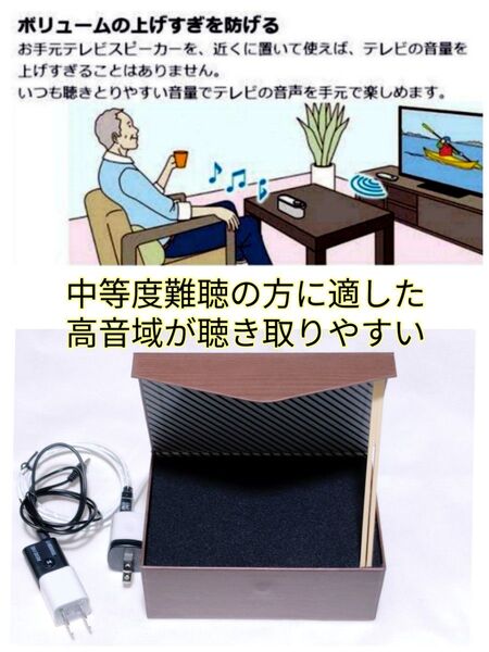 テレビの音を自分の手元で聞けるワイヤレス・スピーカー (高音域強化型) ミライ