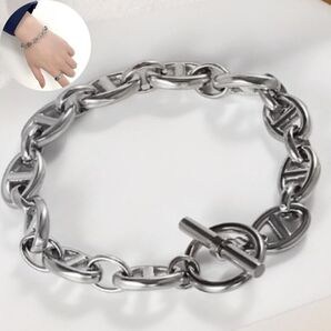 ブレスレット アンカーチェーン シルバー アクセサリー ユニセックス 18cm