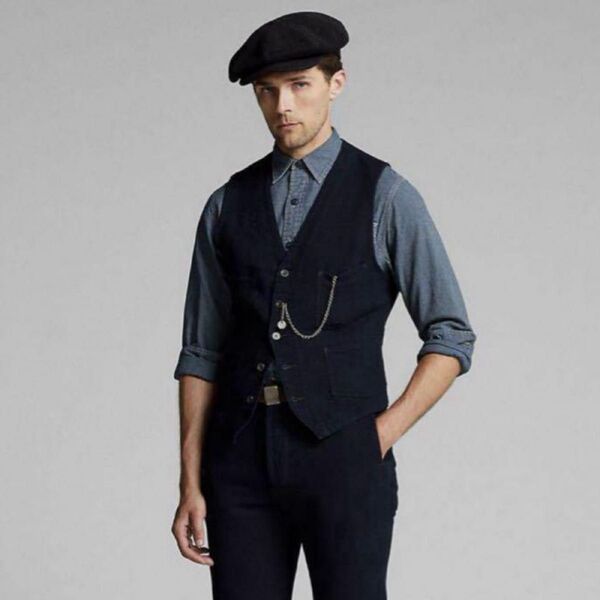 RRL INDIGO VEST Sサイズ ダブルアールエル インディゴ ベスト 美品 アメカジ