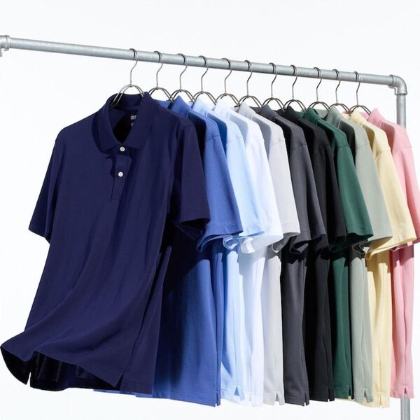 【メンズ】UNIQLO エアリズムコットンカノコポロシャツ ホワイト Mサイズ 白 ポロシャツ 半袖ポロシャツ