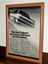 1985年 USA '80s 洋書雑誌広告 額装品 Subaru RX 4WD Turbo スバル レオーネ 　(A4サイズ)_画像1