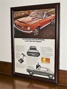 1968年 USA '60s 洋書雑誌広告 額装品 Shelby GT500 シェルビー / 検索用 Ford Mustang フォード マスタング ムスタング ( A4サイズ ）