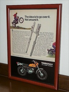 1971年 USA '70s 洋書雑誌広告 額装品 Yamaha CT-1 ヤマハ CT175 Enduro CT1-C ( A4サイズ ) 