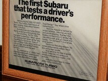 1985年 USA '80s 洋書雑誌広告 額装品 Subaru RX 4WD Turbo スバル レオーネ 　(A4サイズ)_画像3