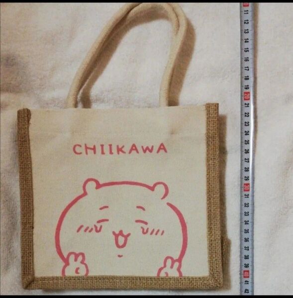 価格の相談には応じません ちいかわ 台湾限定 麻布手提鞄 エコバッグ トートバック 折り畳み発送 ピンク色 麻