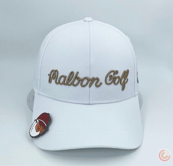 MALBON GOLF マルボン ゴルフ マーカー付き キャップ ホワイト