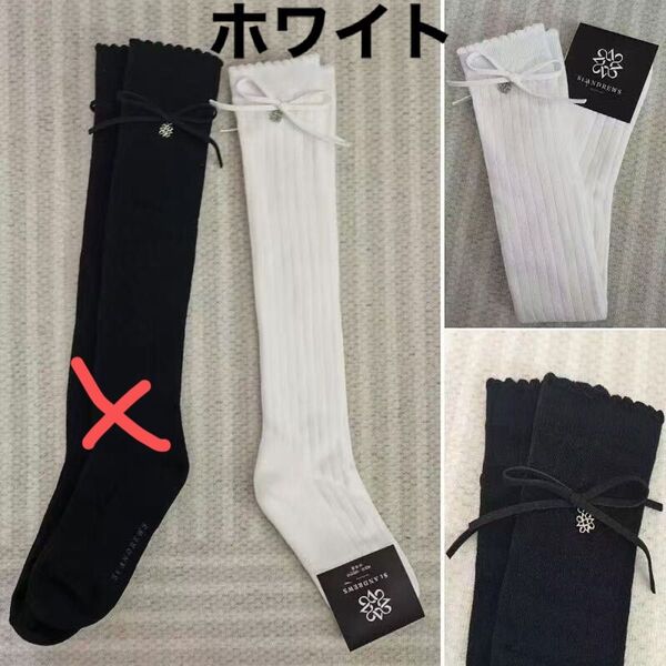 StANDREWSゴルフ レディース リボンハイソックス セントアンドリュース ホワイト