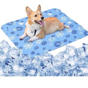 新品 ペットひんやりマット 冷却マット 水洗い可 ブルー 50×40cm