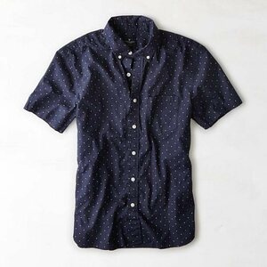 * AE アメリカンイーグル ドットプリント 半袖シャツ S / Navy *