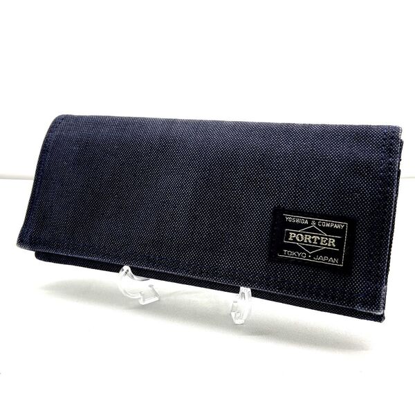 【希少 未使用級】PORTER ポーター スモーキー 長財布 ロングウォレット Wホック ネイビー 希少 入手困難 極美品