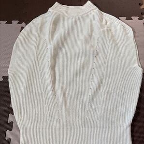 【美品】ホワイト ノースリーブ ニット M