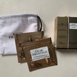 【新品サンプル】Christian Dior ディオール プレステージ 化粧水&クリーム&下地&ファンデ 4点、ポーチ